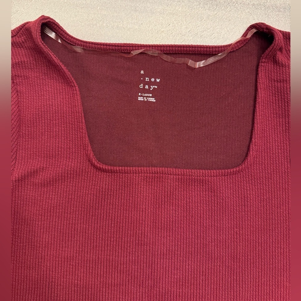 A New Day Woman’s Ribbed Square Neck Bodysuit - Picture 3 of 4